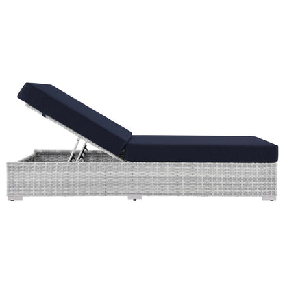 Convene Outdoor Patio Chaise - Light Gray Navy