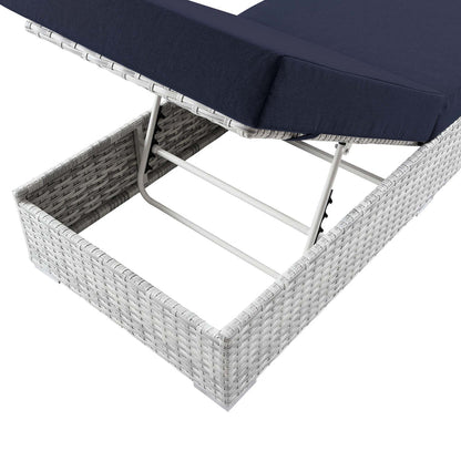 Convene Outdoor Patio Chaise - Light Gray Navy