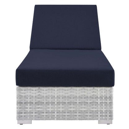 Convene Outdoor Patio Chaise - Light Gray Navy