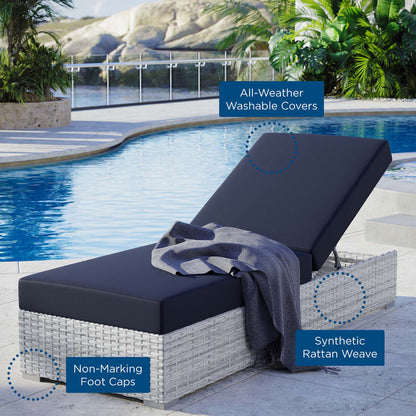 Convene Outdoor Patio Chaise - Light Gray Navy