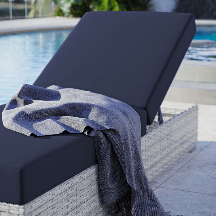 Convene Outdoor Patio Chaise - Light Gray Navy
