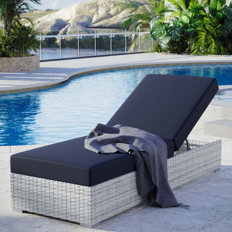Convene Outdoor Patio Chaise - Light Gray Navy