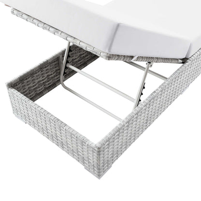 Convene Outdoor Patio Chaise - Light Gray White