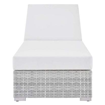 Convene Outdoor Patio Chaise - Light Gray White