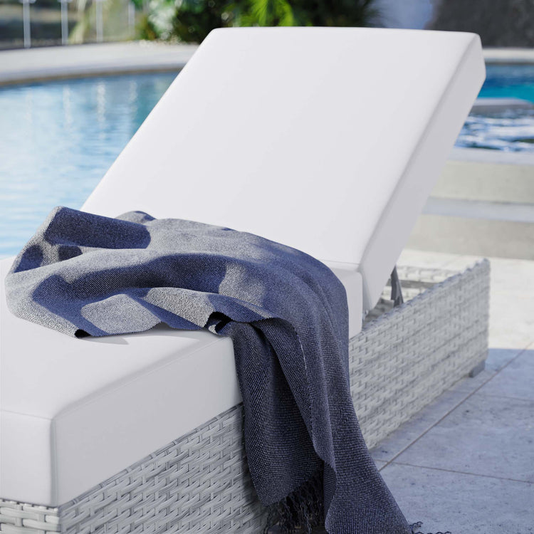 Convene Outdoor Patio Chaise - Light Gray White