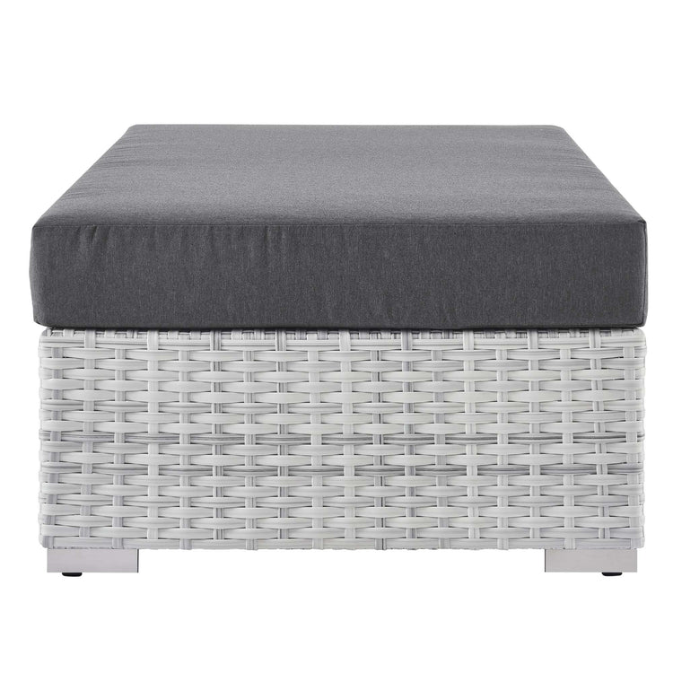 Convene Outdoor Patio Rectangular Ottoman - Light Gray Charcoal
