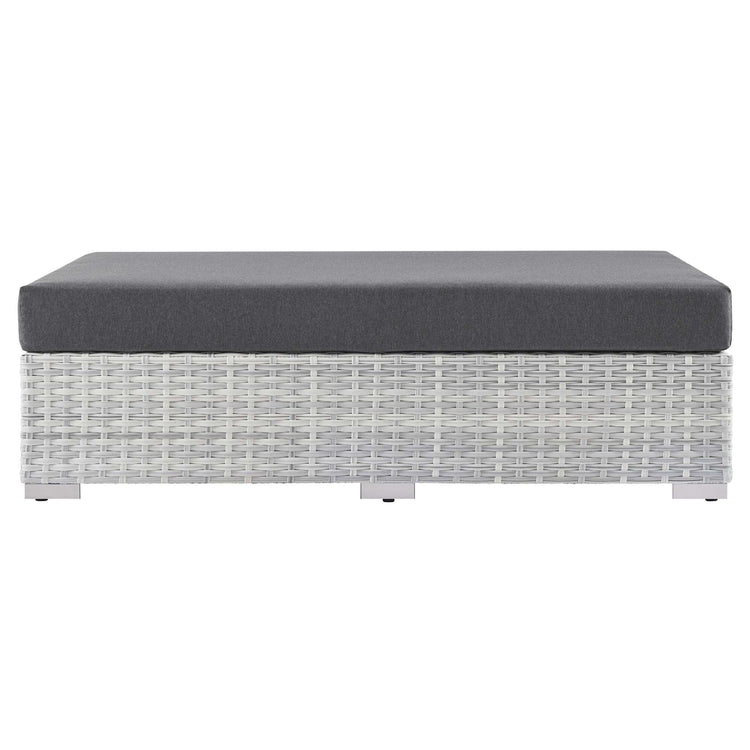 Convene Outdoor Patio Rectangular Ottoman - Light Gray Charcoal