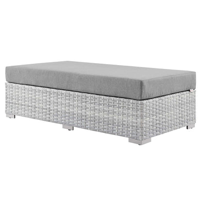 Convene Outdoor Patio Rectangular Ottoman - Light Gray Gray