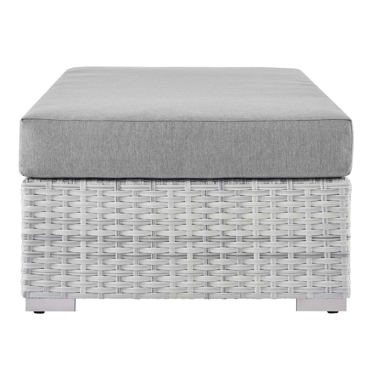 Convene Outdoor Patio Rectangular Ottoman - Light Gray Gray