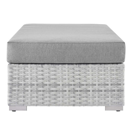 Convene Outdoor Patio Rectangular Ottoman - Light Gray Gray