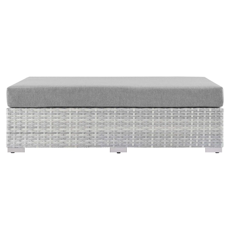 Convene Outdoor Patio Rectangular Ottoman - Light Gray Gray