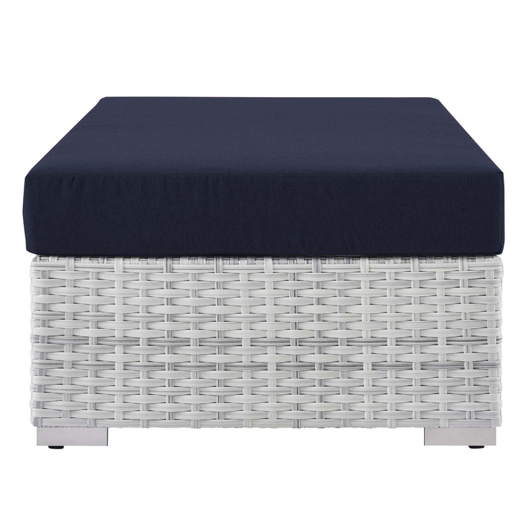Convene Outdoor Patio Rectangular Ottoman - Light Gray Navy