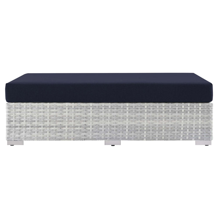 Convene Outdoor Patio Rectangular Ottoman - Light Gray Navy