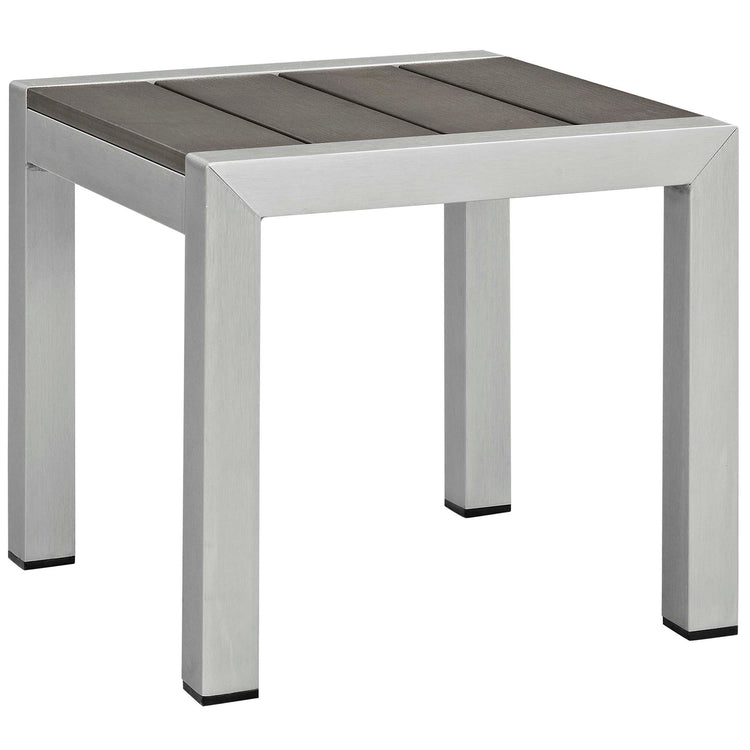 Shore 3 Piece Sunbrella® Fabric Outdoor Patio Aluminum Set - Silver Gray