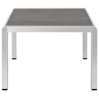 Shore 4 Piece Sunbrella® Fabric Outdoor Patio Aluminum Set - Silver Gray