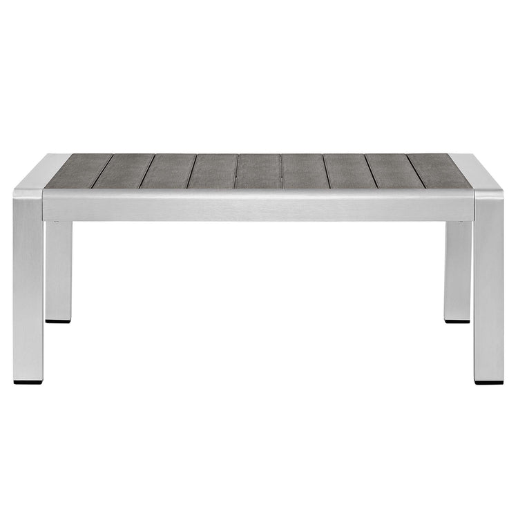 Shore 5 Piece Sunbrella® Fabric Outdoor Patio Aluminum Sectional Sofa Set - Silver Gray
