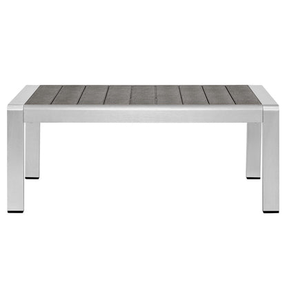 Shore 9 Piece Sunbrella® Fabric Outdoor Patio Aluminum Sectional Sofa Set - Silver Navy