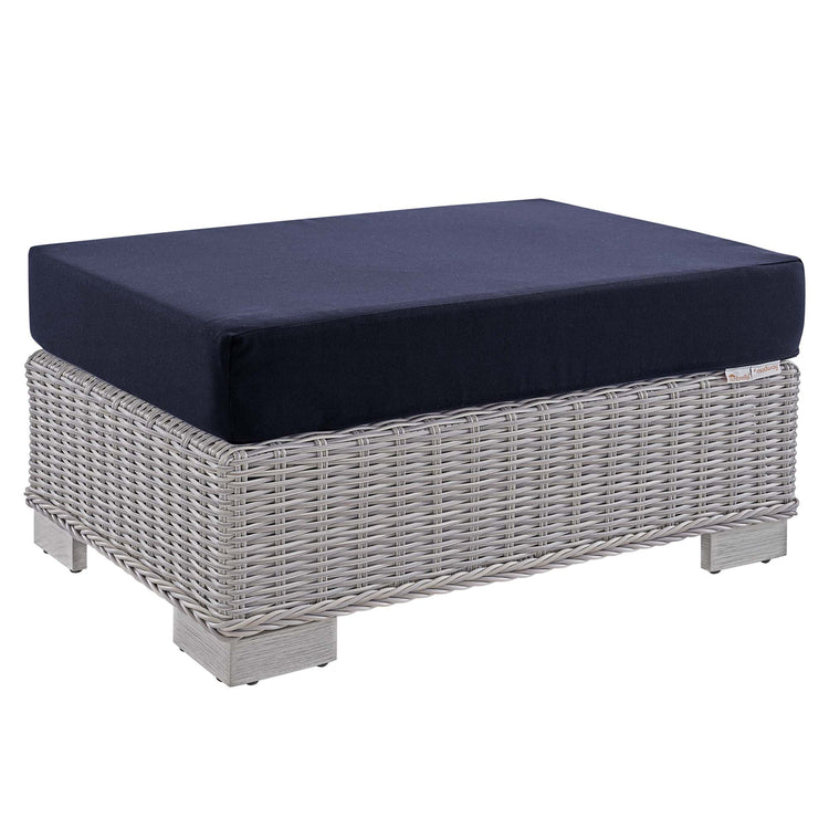 Conway 2-Piece Sunbrella® Outdoor Patio Wicker Rattan Armchair and Ottoman Set - Default Title