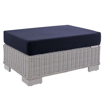 Conway 2-Piece Sunbrella® Outdoor Patio Wicker Rattan Armchair and Ottoman Set - Default Title