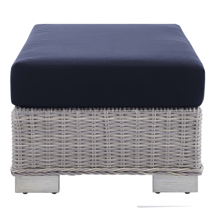 Conway 2-Piece Sunbrella® Outdoor Patio Wicker Rattan Armchair and Ottoman Set - Default Title