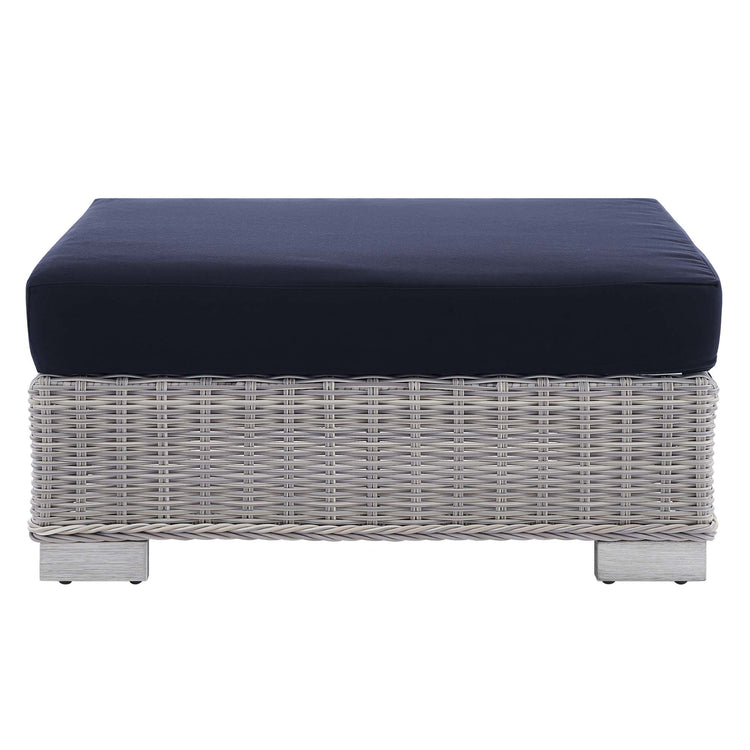 Conway 2-Piece Sunbrella® Outdoor Patio Wicker Rattan Armchair and Ottoman Set - Default Title