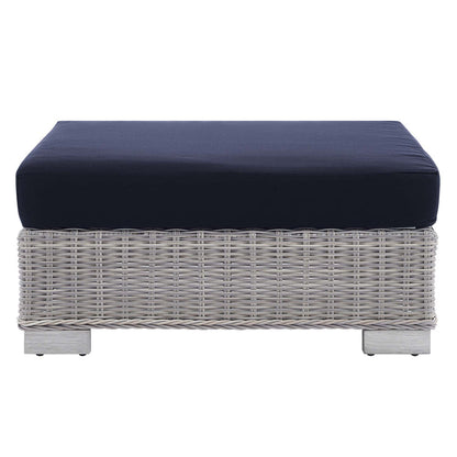 Conway 2-Piece Sunbrella® Outdoor Patio Wicker Rattan Armchair and Ottoman Set - Default Title