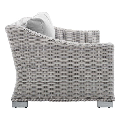 Conway 4-Piece Sunbrella® Outdoor Patio Wicker Rattan Furniture Set - Light Gray Gray