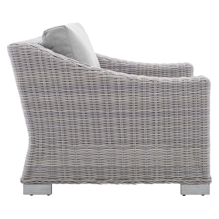 Conway 4-Piece Sunbrella® Outdoor Patio Wicker Rattan Furniture Set - Light Gray Gray