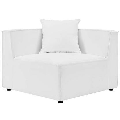Saybrook 2-Piece Outdoor Patio Upholstered Sectional Sofa Loveseat - White