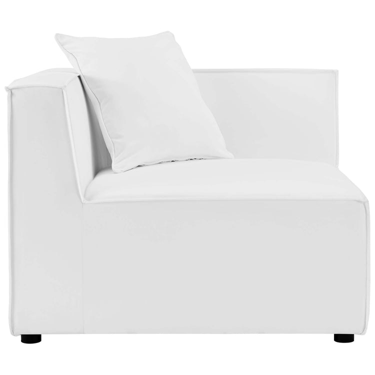 Saybrook 2-Piece Outdoor Patio Upholstered Sectional Sofa Loveseat - White
