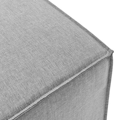 Saybrook Outdoor Patio Upholstered Loveseat and Ottoman Set - Gray
