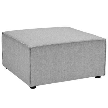 Saybrook Outdoor Patio Upholstered Loveseat and Ottoman Set - Gray