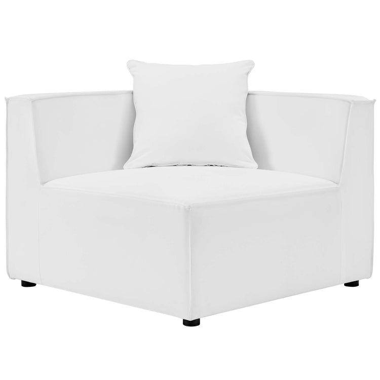 Saybrook 3-Piece Outdoor Patio Upholstered Sectional Sofa - White