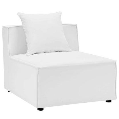 Saybrook 3-Piece Outdoor Patio Upholstered Sectional Sofa - White