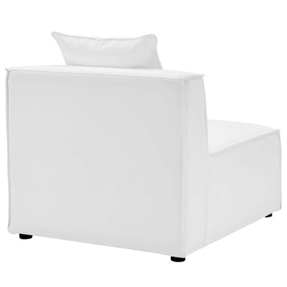 Saybrook 4-Piece Outdoor Patio Upholstered Sectional Sofa - White