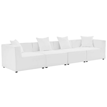Saybrook Outdoor Patio Upholstered 4-Piece Sectional Sofa