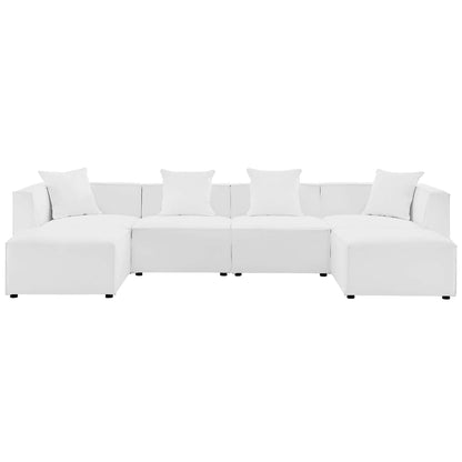 Saybrook Outdoor Patio Upholstered 6-Piece Sectional Sofa