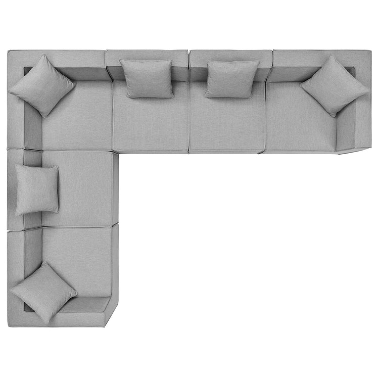 Saybrook 6-Piece Outdoor Patio Upholstered Sectional Sofa - Gray