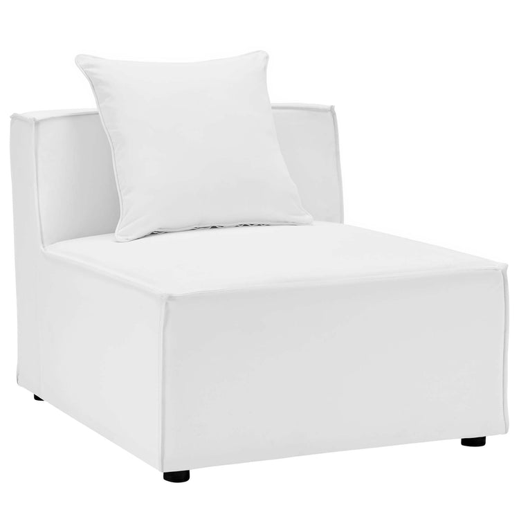 Saybrook 6-Piece Outdoor Patio Upholstered Sectional Sofa - White