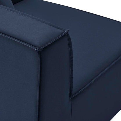 Saybrook 7-Piece Outdoor Patio Upholstered Sectional Sofa - Navy