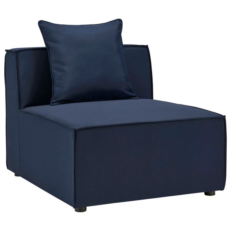 Saybrook 7-Piece Outdoor Patio Upholstered Sectional Sofa - Navy