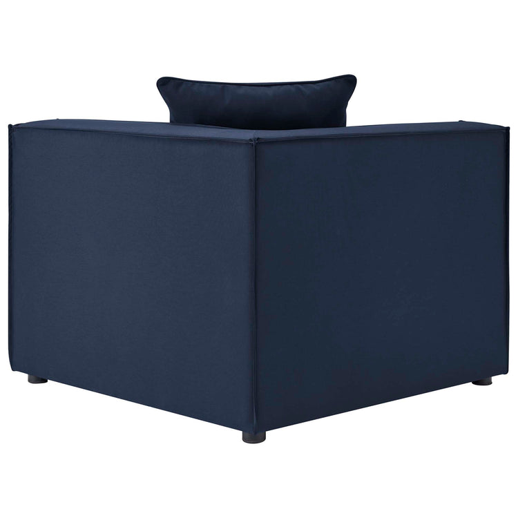 Saybrook 8-Piece Outdoor Patio Upholstered Sectional Sofa - Navy