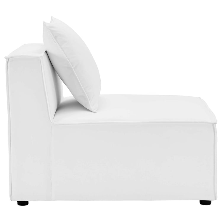 Saybrook 8-Piece Outdoor Patio Upholstered Sectional Sofa - White