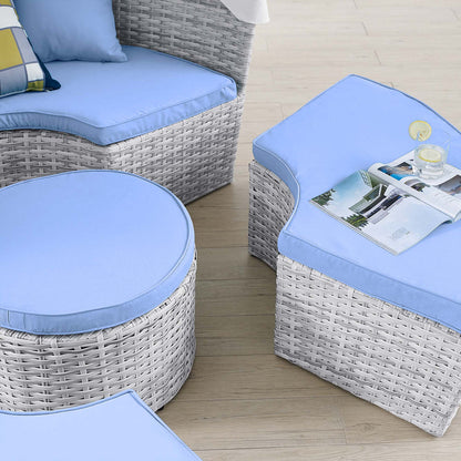 Scottsdale Canopy Outdoor Patio Daybed - Light Gray Light Blue