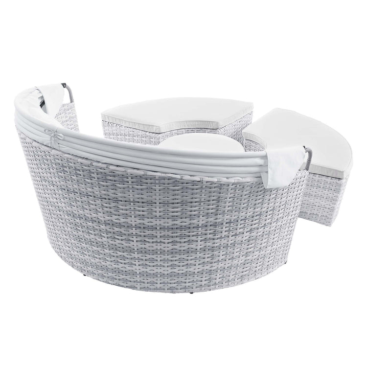 Scottsdale Canopy Outdoor Patio Daybed - Light Gray White