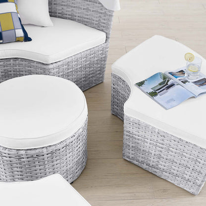 Scottsdale Canopy Outdoor Patio Daybed - Light Gray White