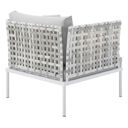Harmony Sunbrella® Basket Weave Outdoor Patio Aluminum Armchair - Taupe Gray