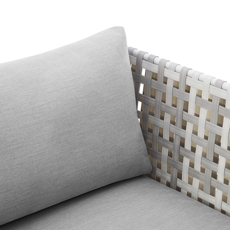 Harmony Sunbrella® Basket Weave Outdoor Patio Aluminum Armchair - Taupe Gray