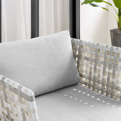 Harmony Sunbrella® Basket Weave Outdoor Patio Aluminum Armchair - Taupe Gray