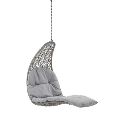 Landscape Hanging Chaise Lounge Outdoor Patio Swing Chair - Light Gray Gray